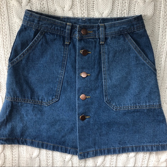 Dresses & Skirts - Button Down Jean Denim Skirt